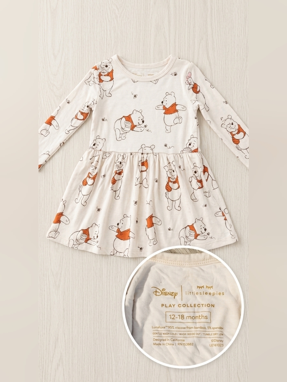 Winnie The Pooh Little Sleepies Bamboo Twirl Dress - 12-18M